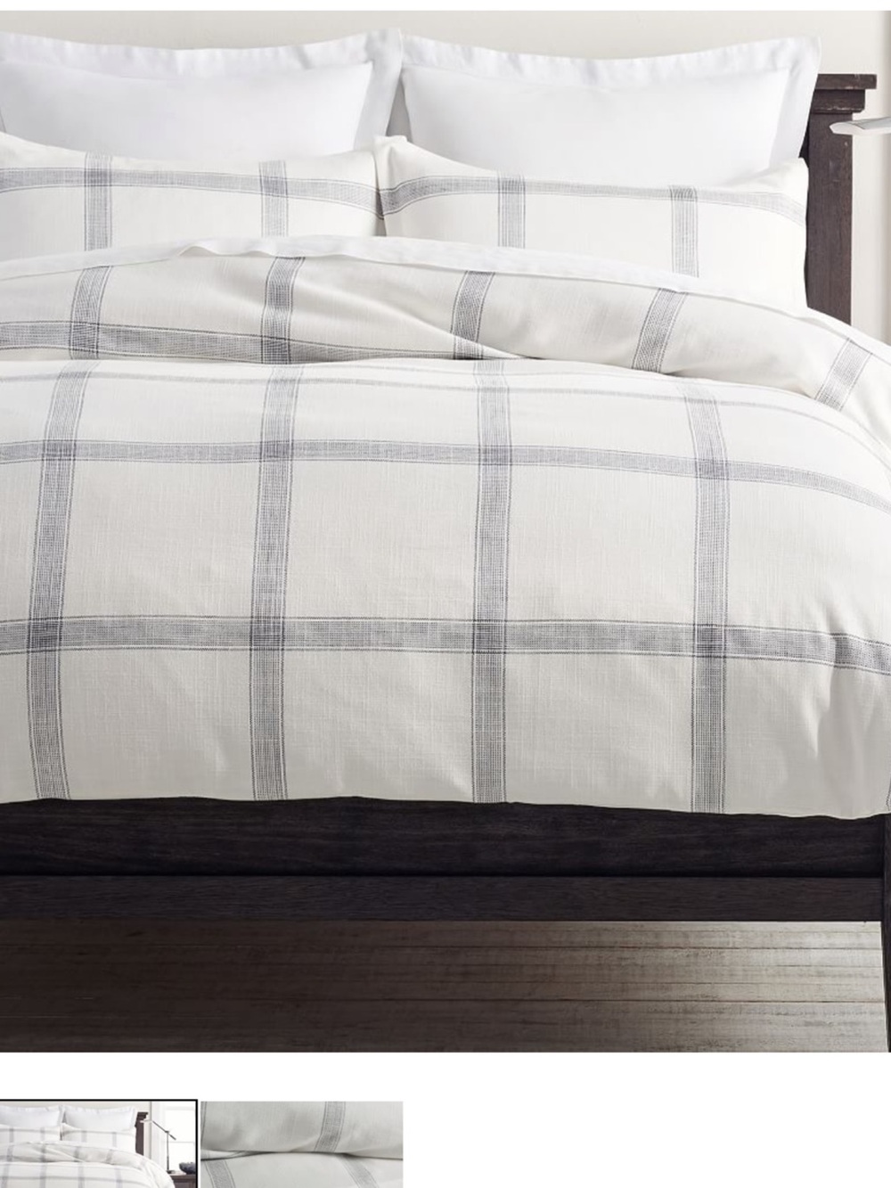 NWT Pottery Barn Windowpane king duvet cover❤️❤️❤️❤️
